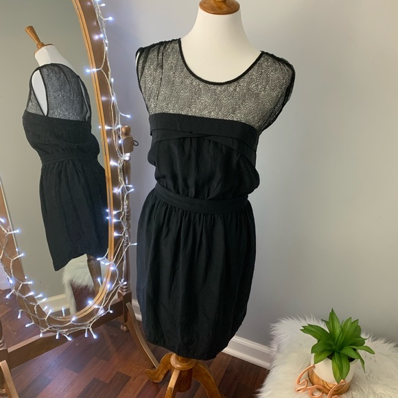 Sandro black lace silky dress - Picture 2 of 8